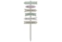 CEPEWA Gartenstecker Gartenschild Wegweiser 6 Planken Natur/Grün/Rosa Bild 5