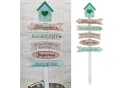 CEPEWA Gartenstecker Wegweiser Holzschild 76cm grün rosa Bild 2