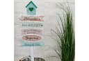 CEPEWA Gartenstecker Wegweiser Holzschild 76cm grün rosa Bild 3