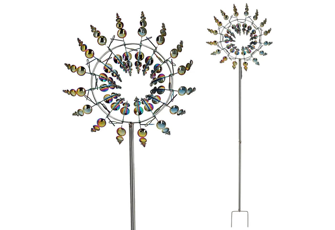 CEPEWA Windrad 3D 16 Flügel Multicolor Metallic-Effekt Gartenstecker - Bild 4