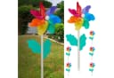 CEPEWA Windspiel Windrad 6er Set Ø11cm H30cm Holzstab Kunststoff bunt Bild 2