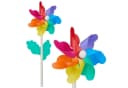 CEPEWA Windspiel Windrad 6er Set Ø11cm H30cm Holzstab Kunststoff bunt Bild 5