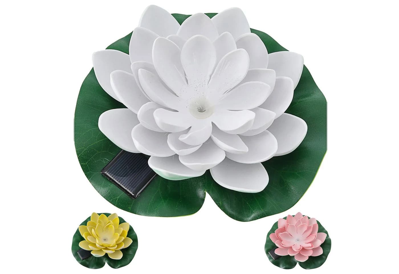 CEPEWA LED Seerose Solar 3er Set Gelb Rosa Weiß - Bild 2