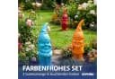 CEPEWA Gartenzwerg 3er Set XL Polyresin Bunt Bild 3