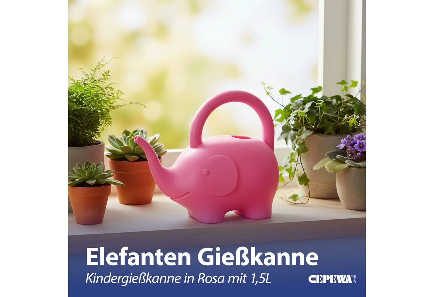 CEPEWA Kinder-Gießkanne Elefant Rosa Kunststoff - Bild 3