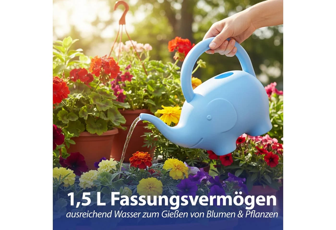 CEPEWA Gießkanne Elefant hellblau 1,5L Kunststoff - Bild 5