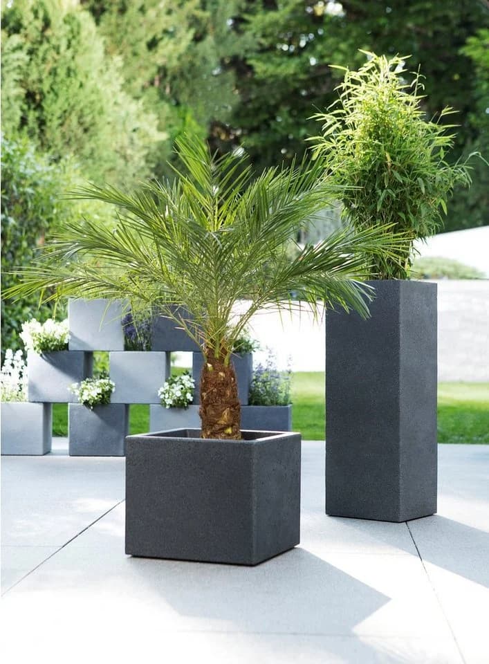 Scheurich Blumentopf 70/240 C-CUBE HIGH Beton-Optik Kunststoff
