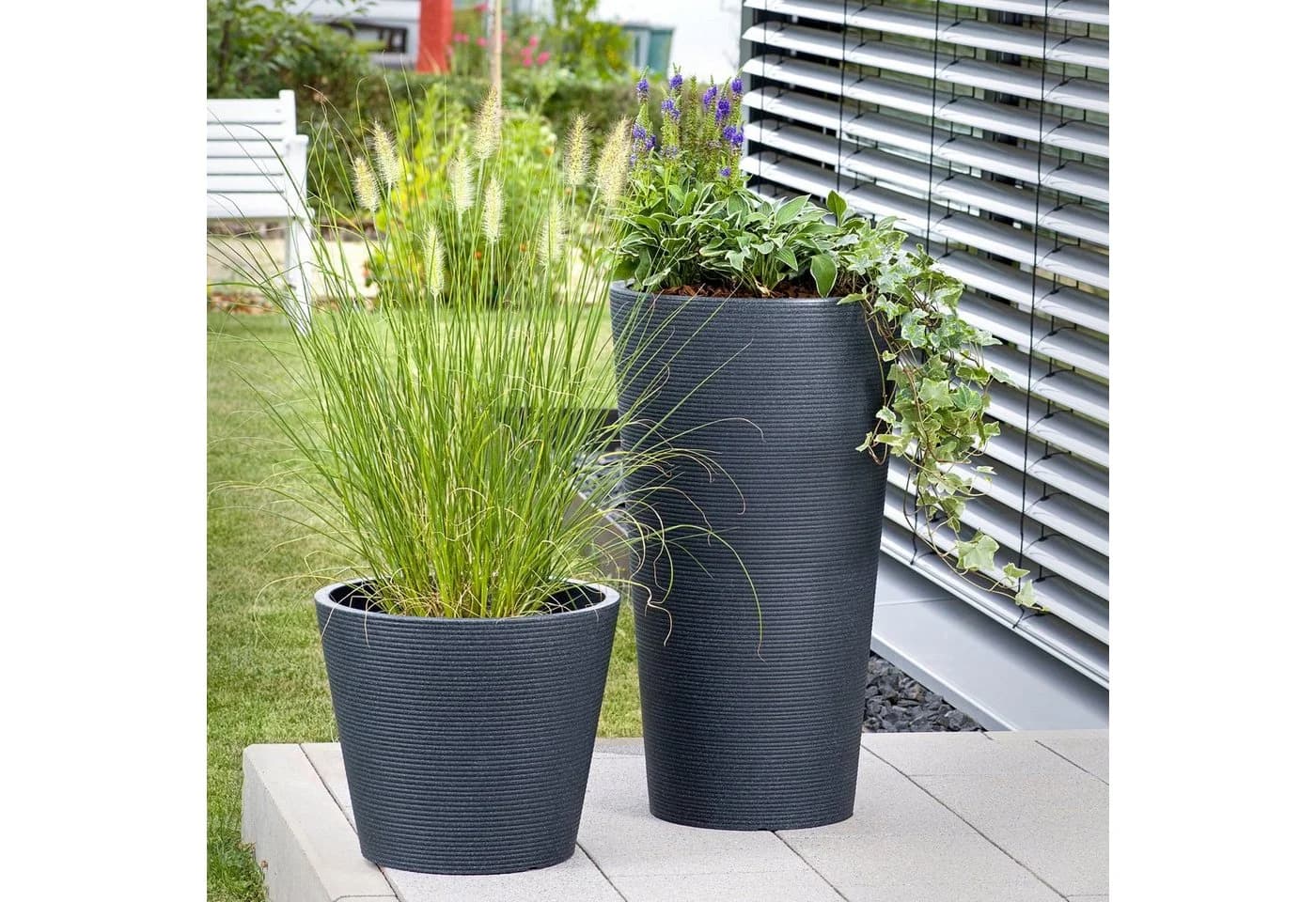 Scheurich Blumentopf CONEO HIGH 55 Schwarz mit Inneneinsatz - Bild 3