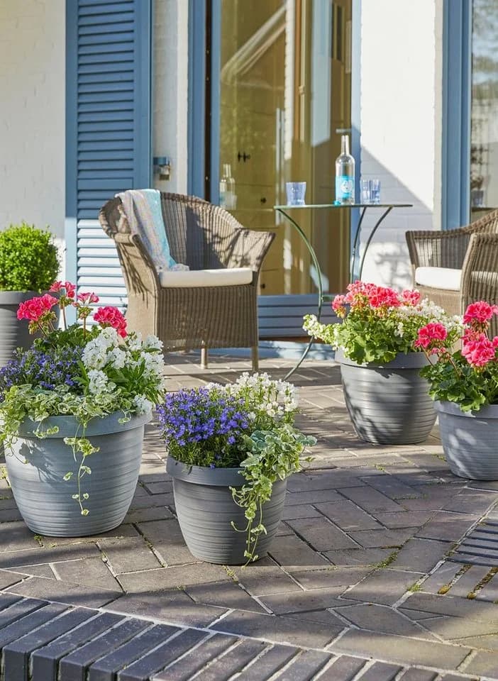 Scheurich Blumentopf COUNTRY STAR 48 Granitgrau mit Wasserreservoir