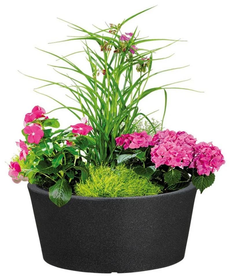 Scheurich Blumentopf 40/239 C-CONE BOWL Schwarz Kunststoff Beton-Optik - Bild 3