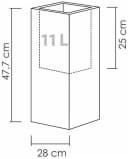 Scheurich Blumentopf 70/240 C-CUBE HIGH Schwarz Kunststoff Beton-Optik Bild 5
