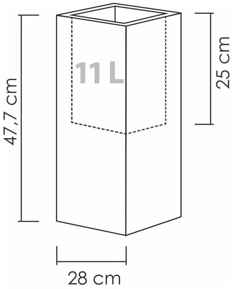 Scheurich Blumentopf 70/240 C-CUBE HIGH Schwarz Kunststoff Beton-Optik - Bild 5