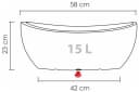 Scheurich Jardiniere 58/253 WA.GLOBE Grau Kunststoff Bild 5