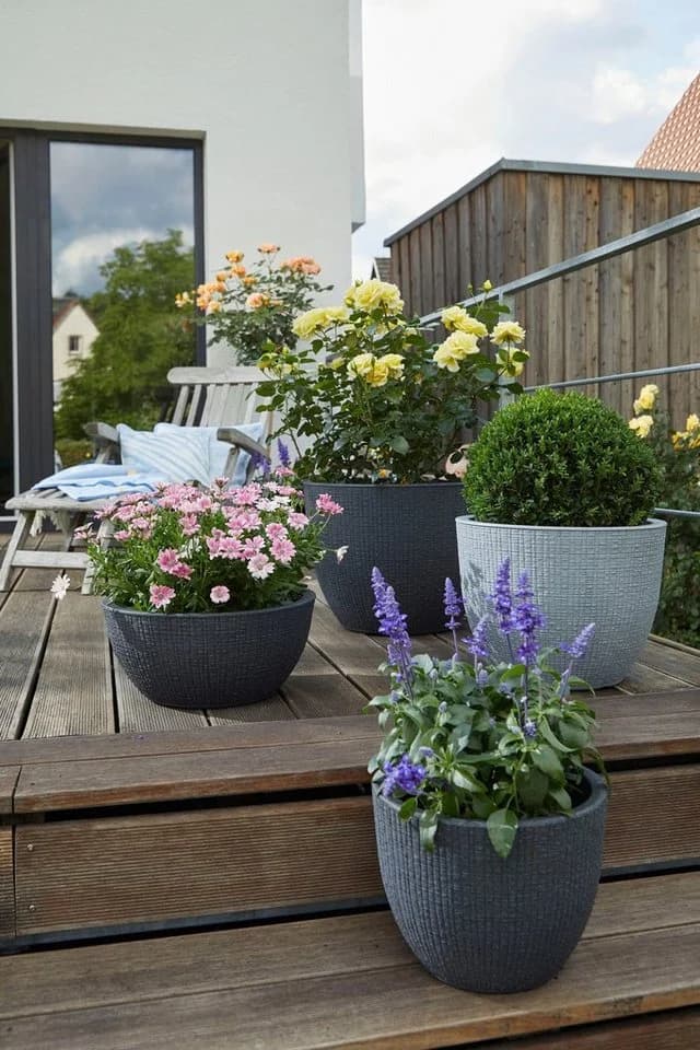 Scheurich BARCEO Blumentopf Grau Kunststoff - Bild 4