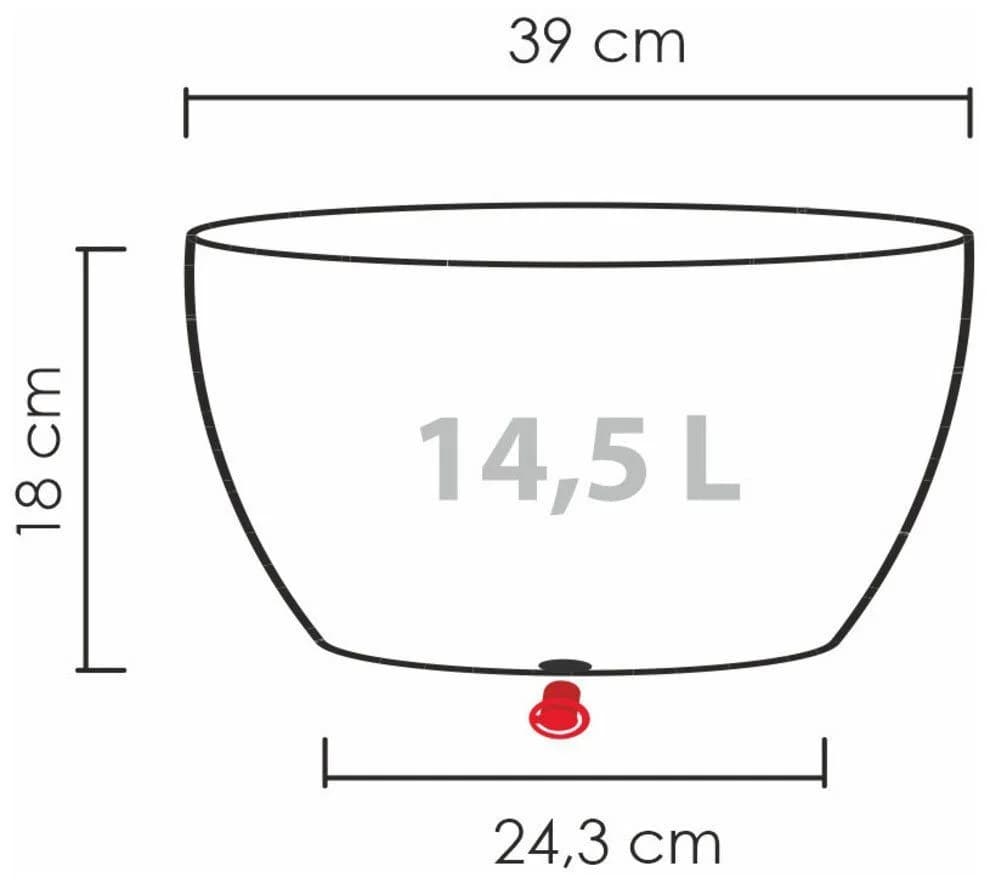 Scheurich BARCEO BOWL Blumentopf Grau Kunststoff - Bild 4