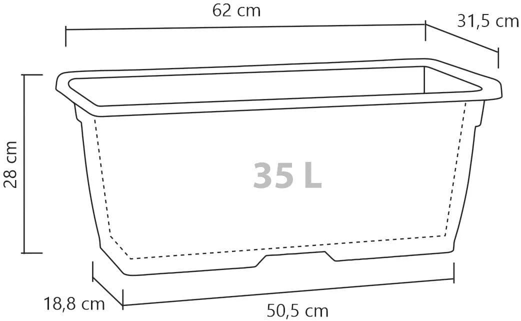Scheurich Pflanzkübel Metallgrau mit Wasserreservoir und Ablauflöchern - Bild 4