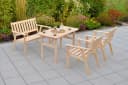 Merxx Sylt Set 5tlg. Gartenmöbel Kiefernholz 2 Sessel Bank Tisch Bild 4