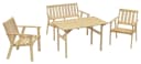 Merxx Sylt Set 5tlg. Gartenmöbel Kiefernholz 2 Sessel Bank Tisch Bild 5