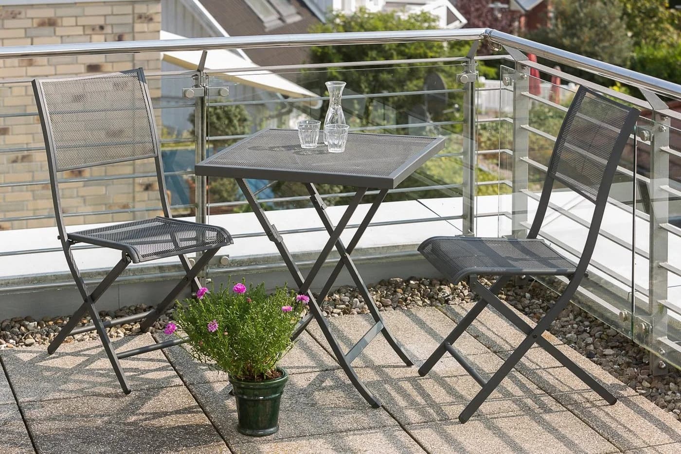 Merxx Samos Klapptisch Schwarz Metallgeflecht 60x60 cm - Bild 4