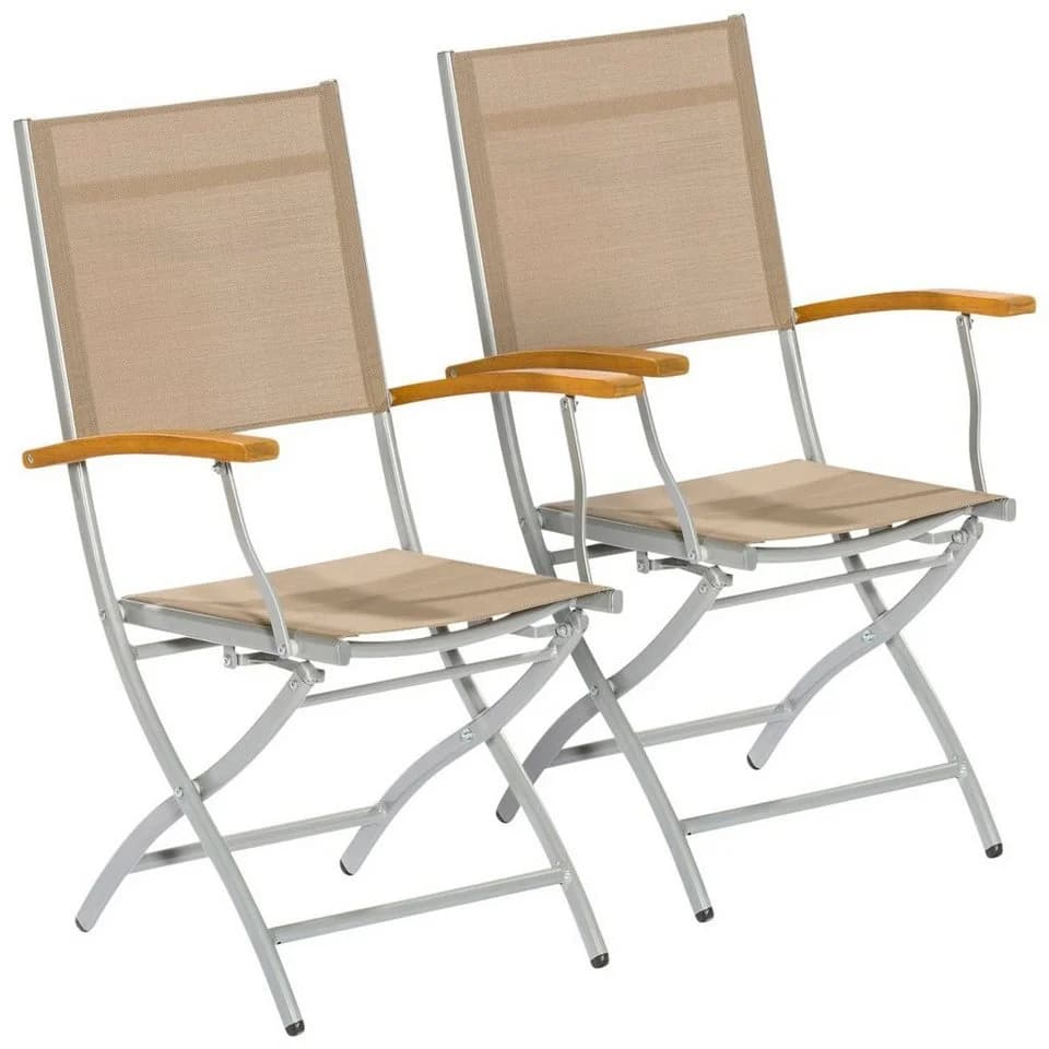 MERXX Gartensessel Naxos 2er Set Grau Klappbar - Bild 3
