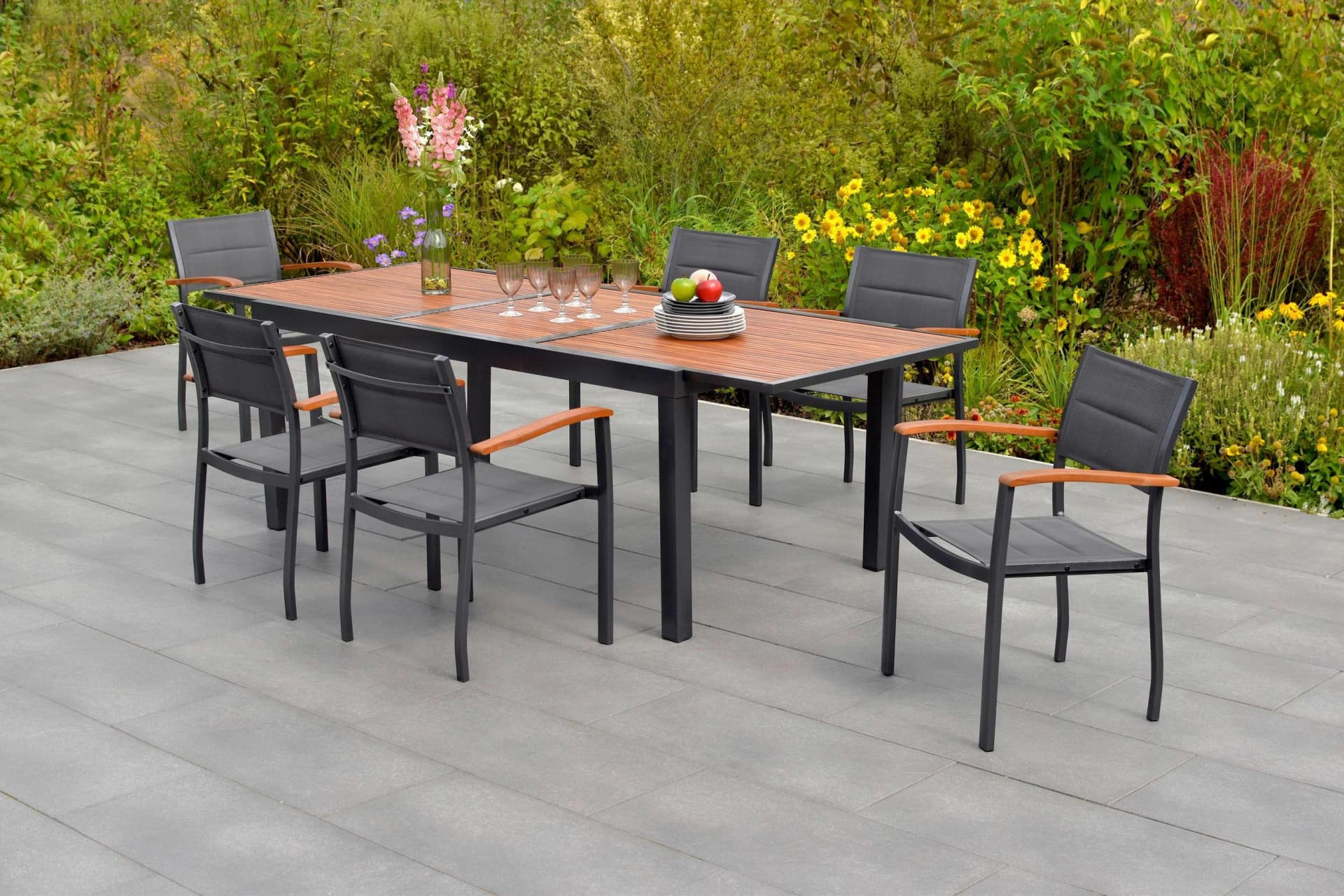 MERXX Gartentisch Paxos Ausziehbar Akazie Aluminium - Bild 5