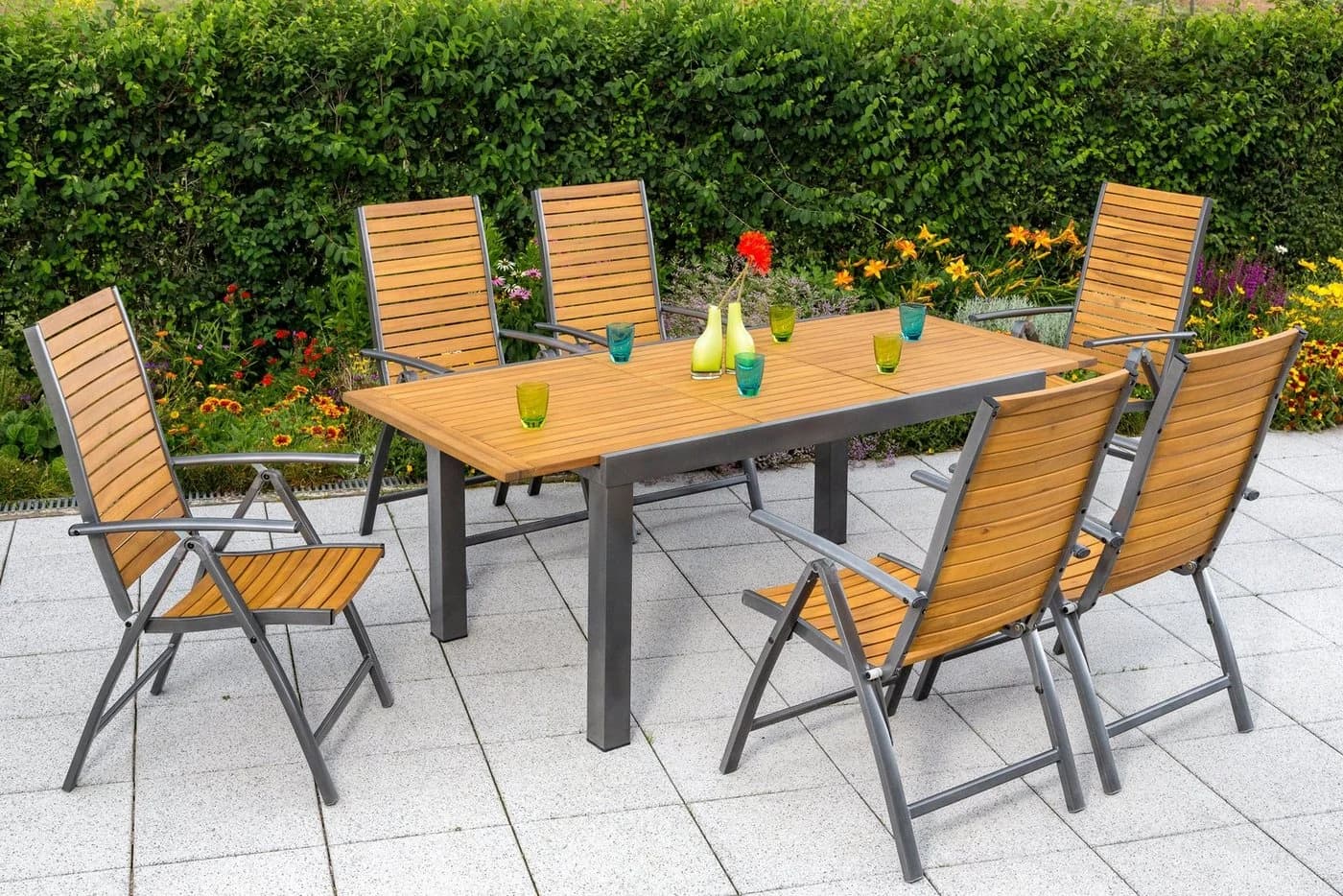 MERXX Gartensessel Santorin Klappbar Braun Akazienholz Aluminium - Bild 2