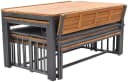 MERXX Milos Garten-Essgruppe 10-tlg. Ausziehbar Akazie Aluminium Braun Grau Bild 2