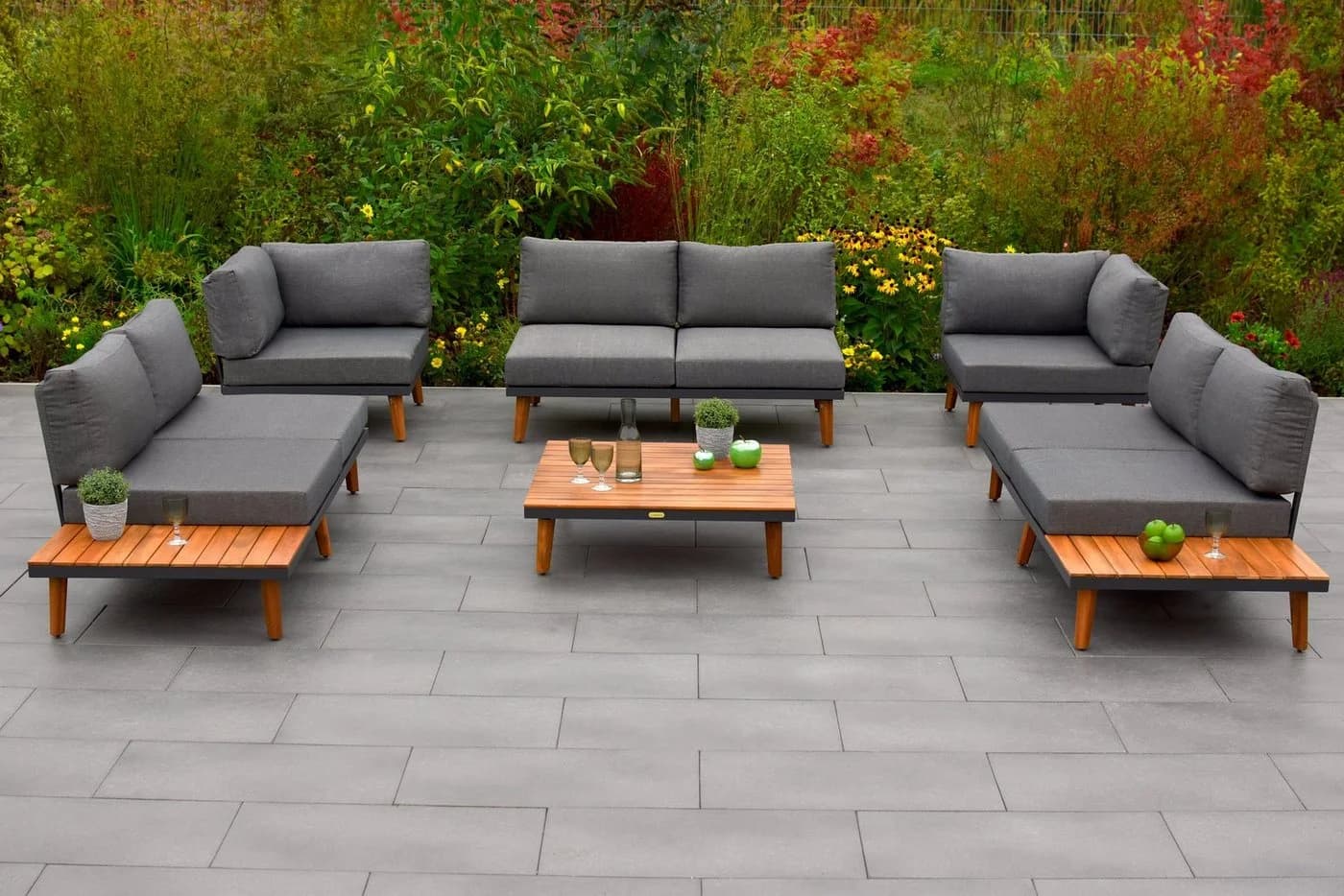 MERXX Garten-Essgruppe Akropolis 22-tlg. Aluminium Akazie Braun