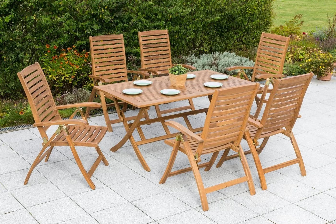 MERXX Gartenstuhl Paraiba 2er Set Braun Akazienholz Verstellbar - Bild 4