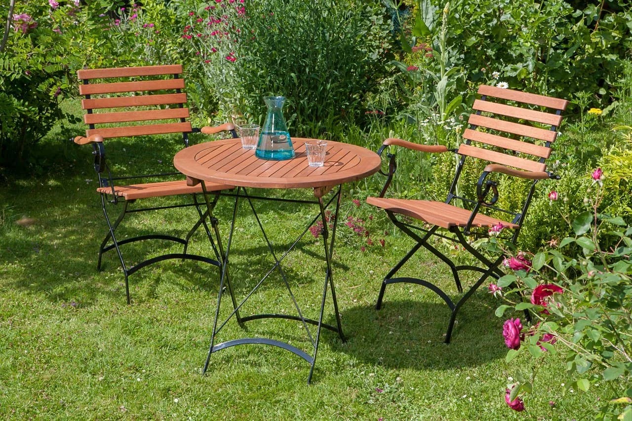 Merxx Gartentisch Schlossgarten Beige/Schwarz Klappbar - Bild 2