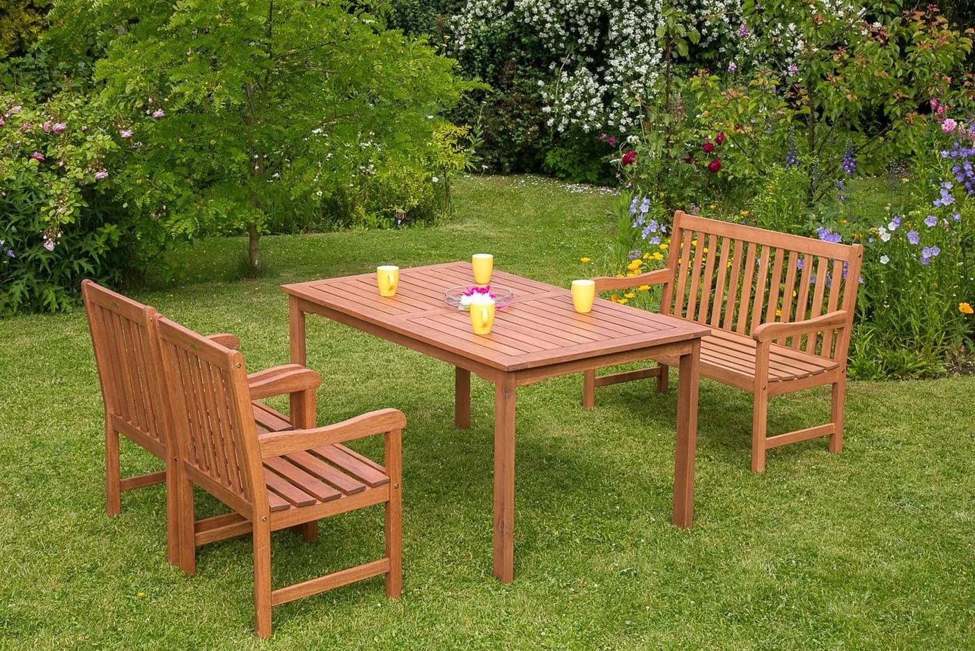 MERXX Gartenbank Santos 2-sitzig Braun Eukalyptus - Bild 2