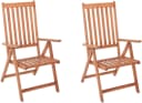 MERXX Gartensessel Vitoria 2er Set Braun Eukalyptus Klappbar Bild 3