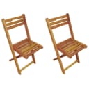 MERXX Gartenstuhl Porto 2er Set Braun Eukalyptusholz Klappbar Bild 1