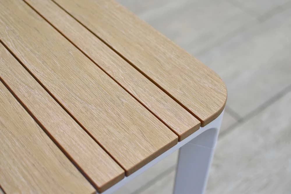 MERXX Gartentisch Pisa Weiß Aluminium Kunststoff Holzoptik - Bild 3