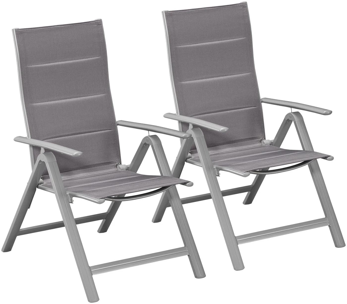 MERXX Taviano Gartenstuhl 2er Set Silber Aluminium - Bild 2
