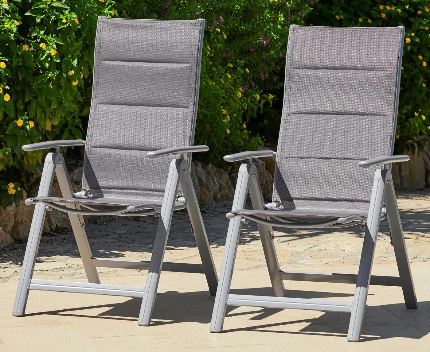 MERXX Taviano Gartenstuhl 2er Set Silber Aluminium - Bild 3
