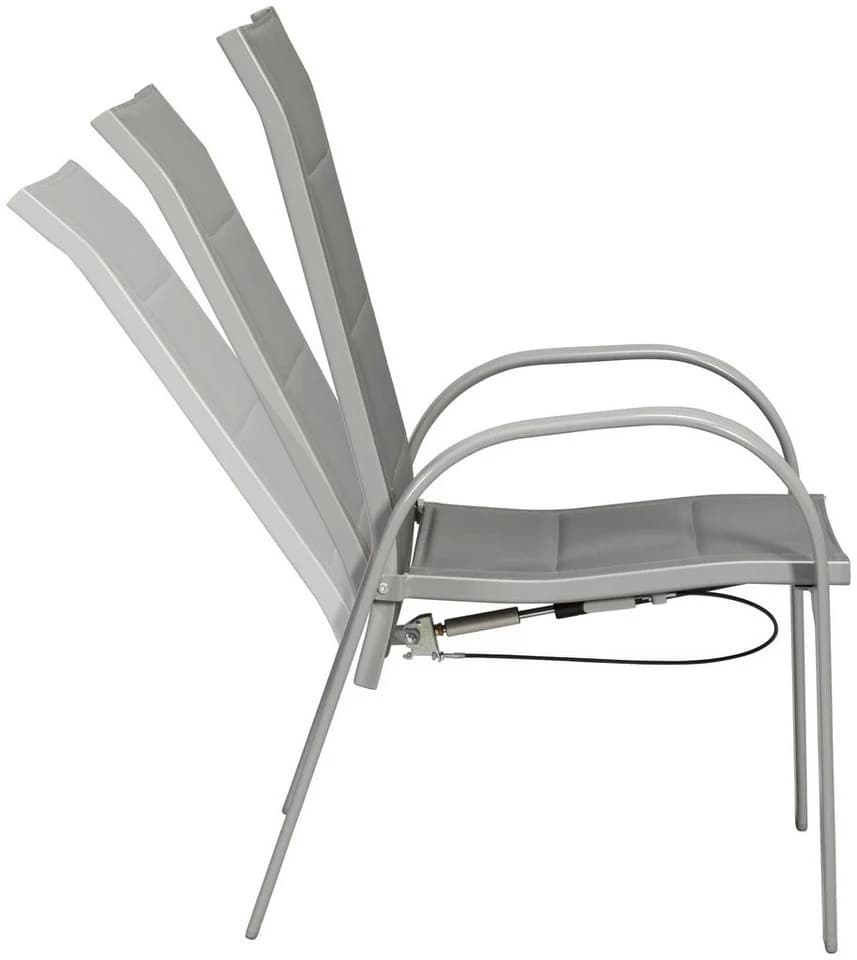 MERXX Gartensessel Amalfi Deluxe 2er Set Grau mit verstellbarer Rückenlehne - Bild 4