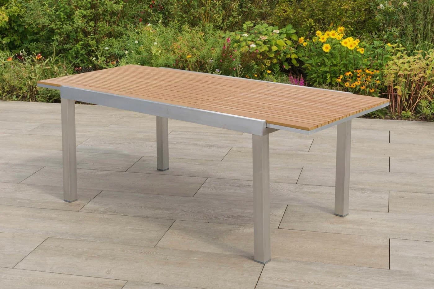 MERXX Gartentisch ausziehbar Aluminium Kunststoff Holzoptik - Bild 5