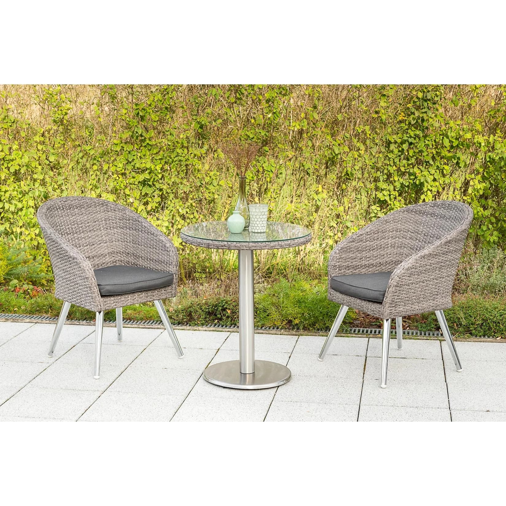 Balkonset MERXX Paris Boulevard Grau/Beige Stahlgestell