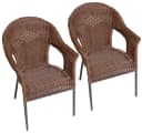MERXX Gartensessel Ravenna 2er Set Polyrattan Stapelbar Braun Bild 2