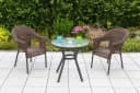 MERXX Gartensessel Ravenna 2er Set Polyrattan Stapelbar Braun Bild 3