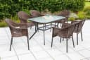 Gartentisch aus Sicherheitsglas und Aluminium, braun, rechteckig Bild 1