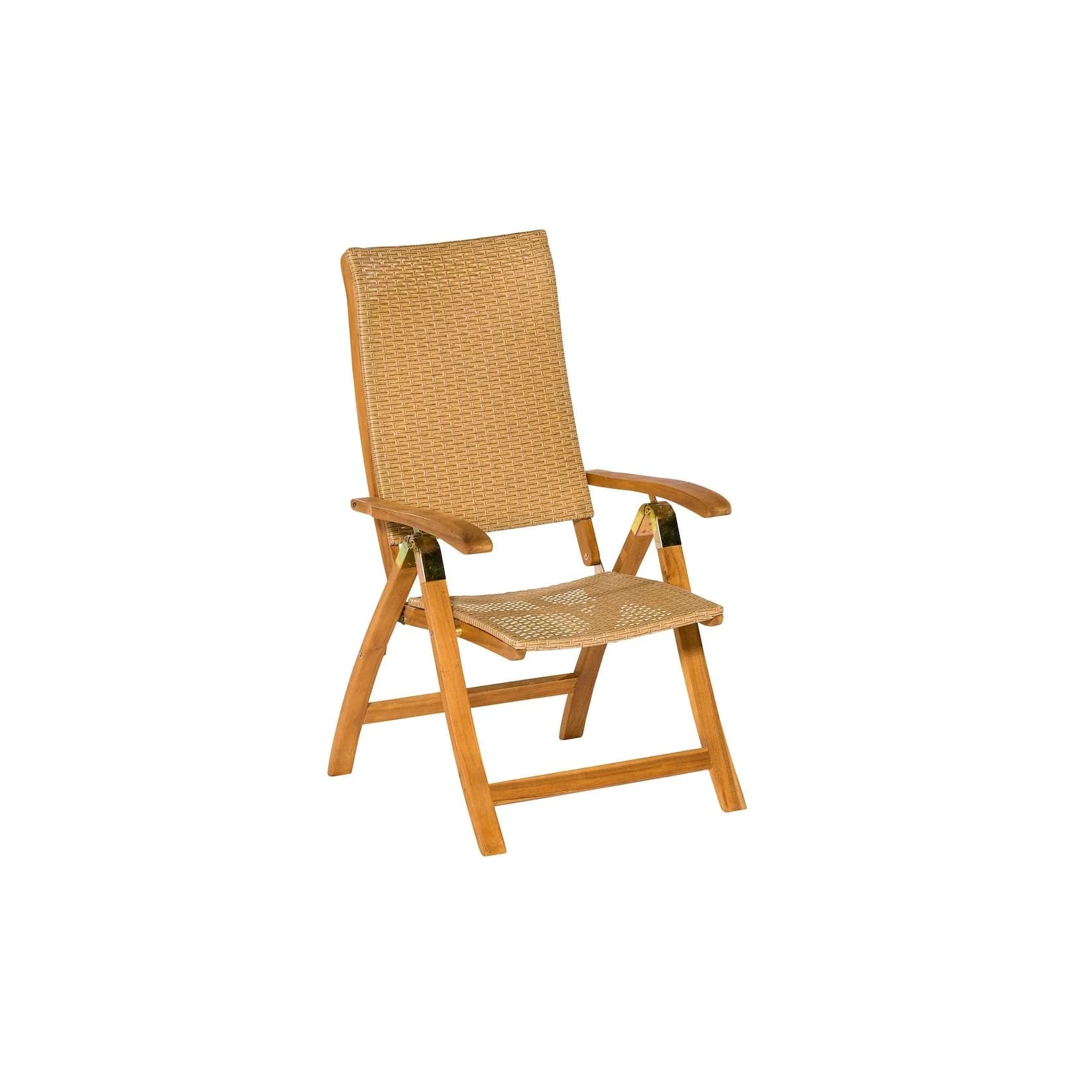 MERXX Capri Gartenstuhl 2er Set Beige Natur Akazie Poly-Rattan Klappbar