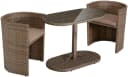 Merxx Ancona Balkonset 3-tlg. Beige Natur Poly Rattan Bild 2