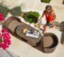 Merxx Ancona Balkonset 3-tlg. Beige Natur Poly Rattan Bild 3