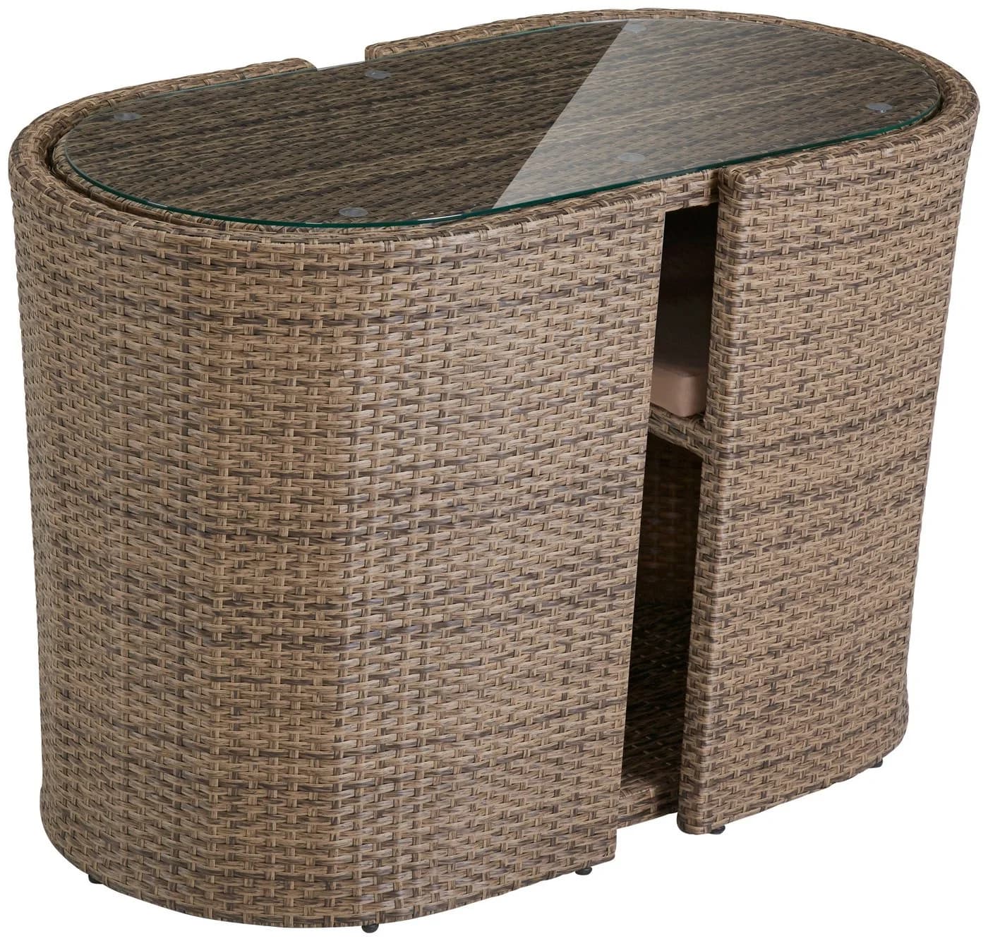 Merxx Ancona Balkonset 3-tlg. Beige Natur Poly Rattan - Bild 4