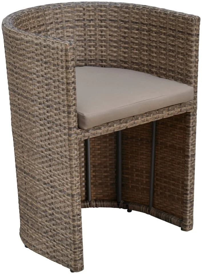 Merxx Ancona Balkonset 3-tlg. Beige Natur Poly Rattan - Bild 5