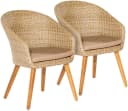 MERXX Arrone Gartenstuhl 2er Set Beige Polyrattan mit Kissen Bild 2