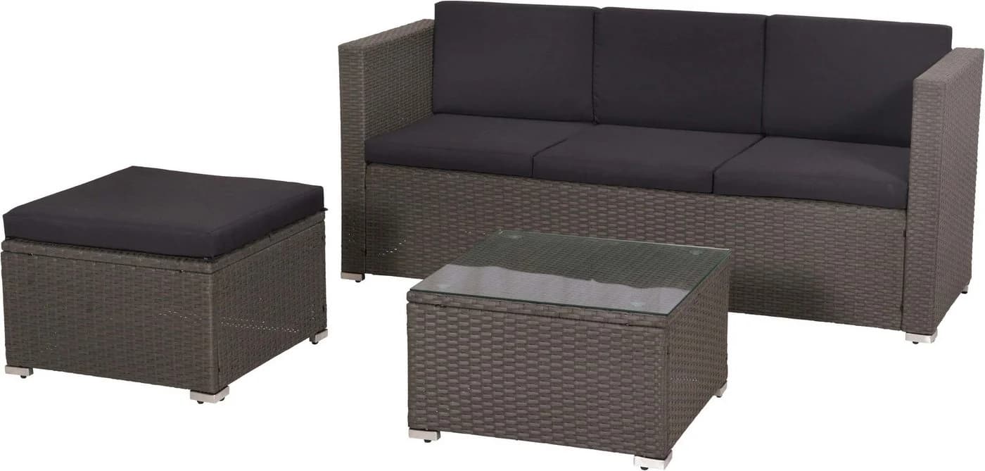 MERXX Gartenlounge-Set Malta 10-tlg. Grau Stahl Kunststoff - Bild 2