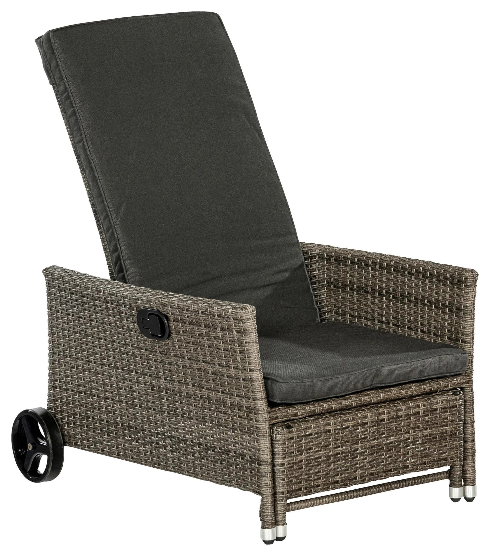 MERXX Komfort Deckchair Gartensessel Grau mit verstellbarer Rückenlehne - Bild 4